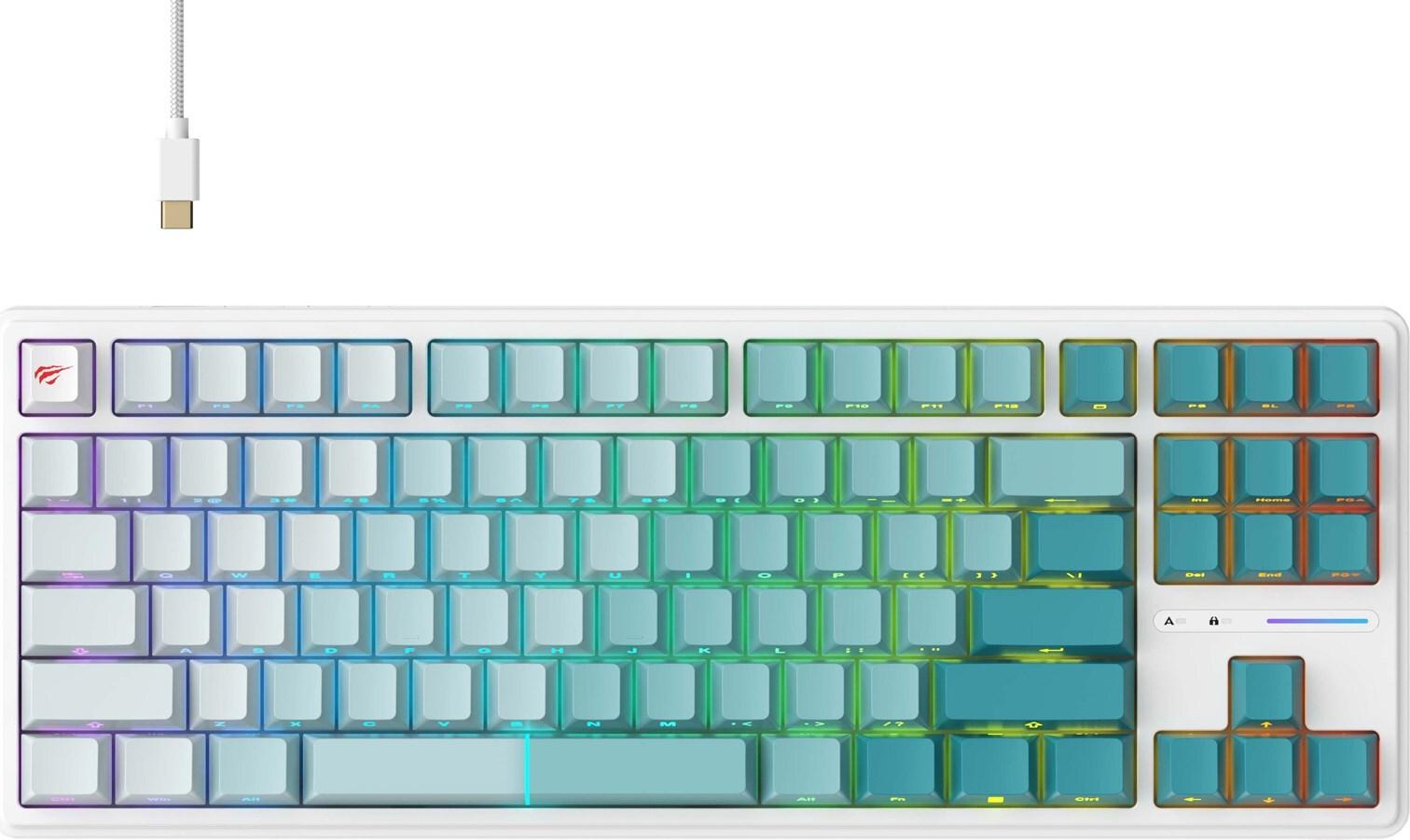 Havit KB901L - Gaming-Tastatur (weiß und grün) (KB901Lwg)