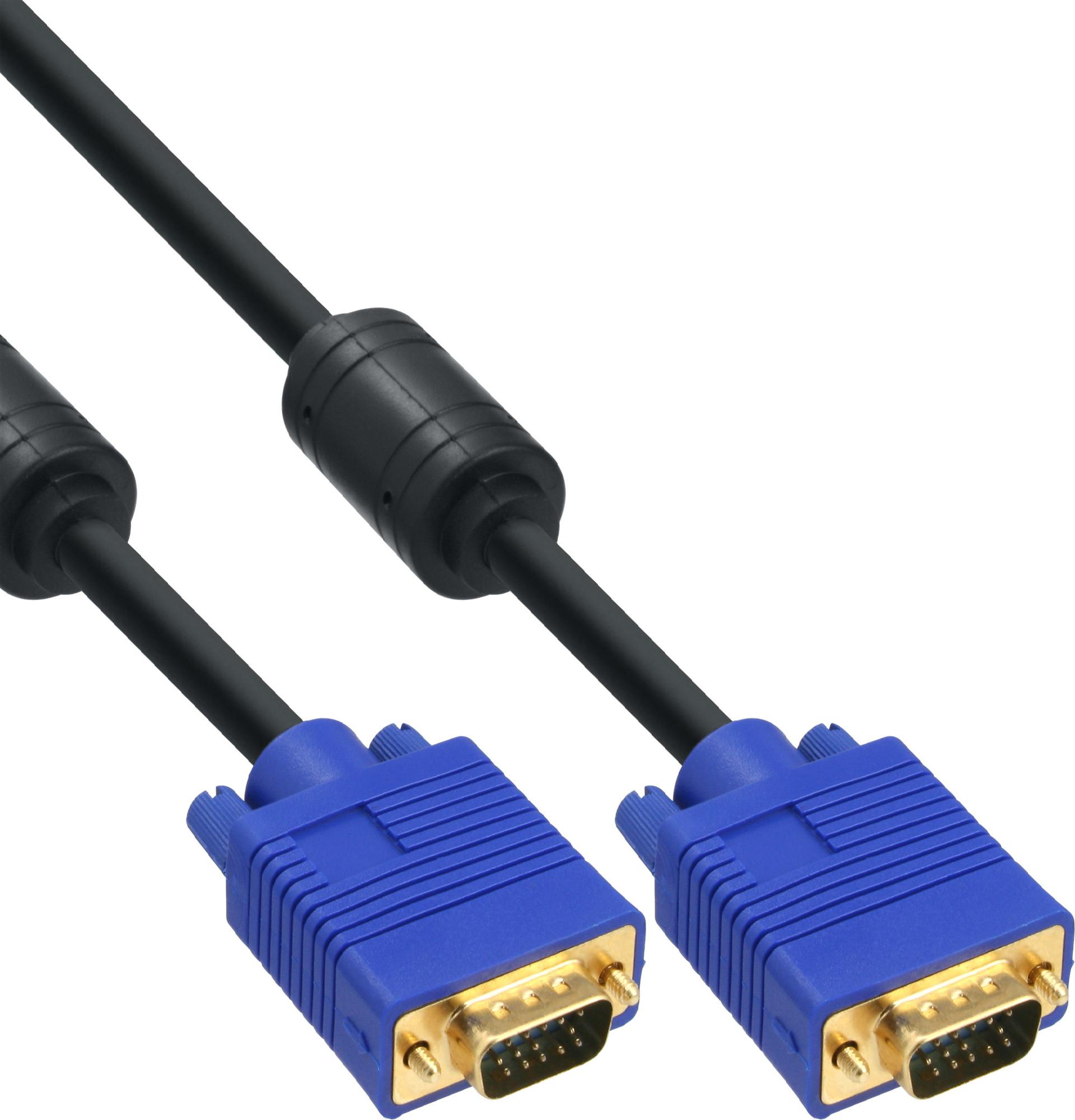 InLine® S-VGA Kabel, 15pol HD Stecker / Stecker, schwarz, 1,5m (17715T)