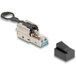 Delock RJ45 Stecker feldkonfektionierbar Cat.6A mit Push und Pull Lasche werkzeugfrei (87892)