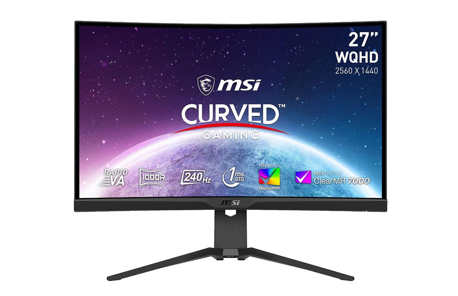 MSI MAG 275CQRXFDE 27 Zoll WQHD Gaming-Monitor (1 ms Reaktionszeit, 240 Hz) [Energieklasse F] (9S6-3CD04H-036)