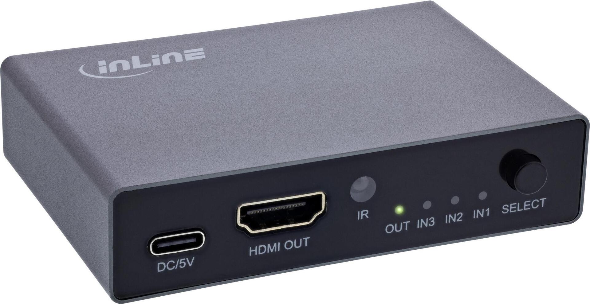 InLine HDMI Switch 3-fach 8K2Ka60Hz HDCP 2.3 (65020)