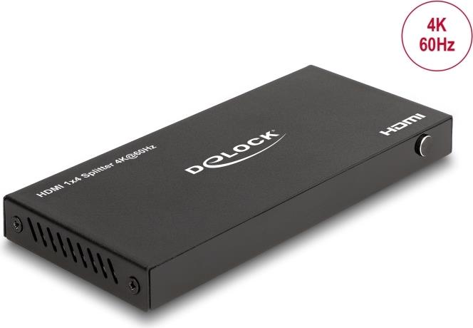 Delock HDMI Splitter 1 x in zu 4 out 4K 60 Hz mit Downscaler (18652)