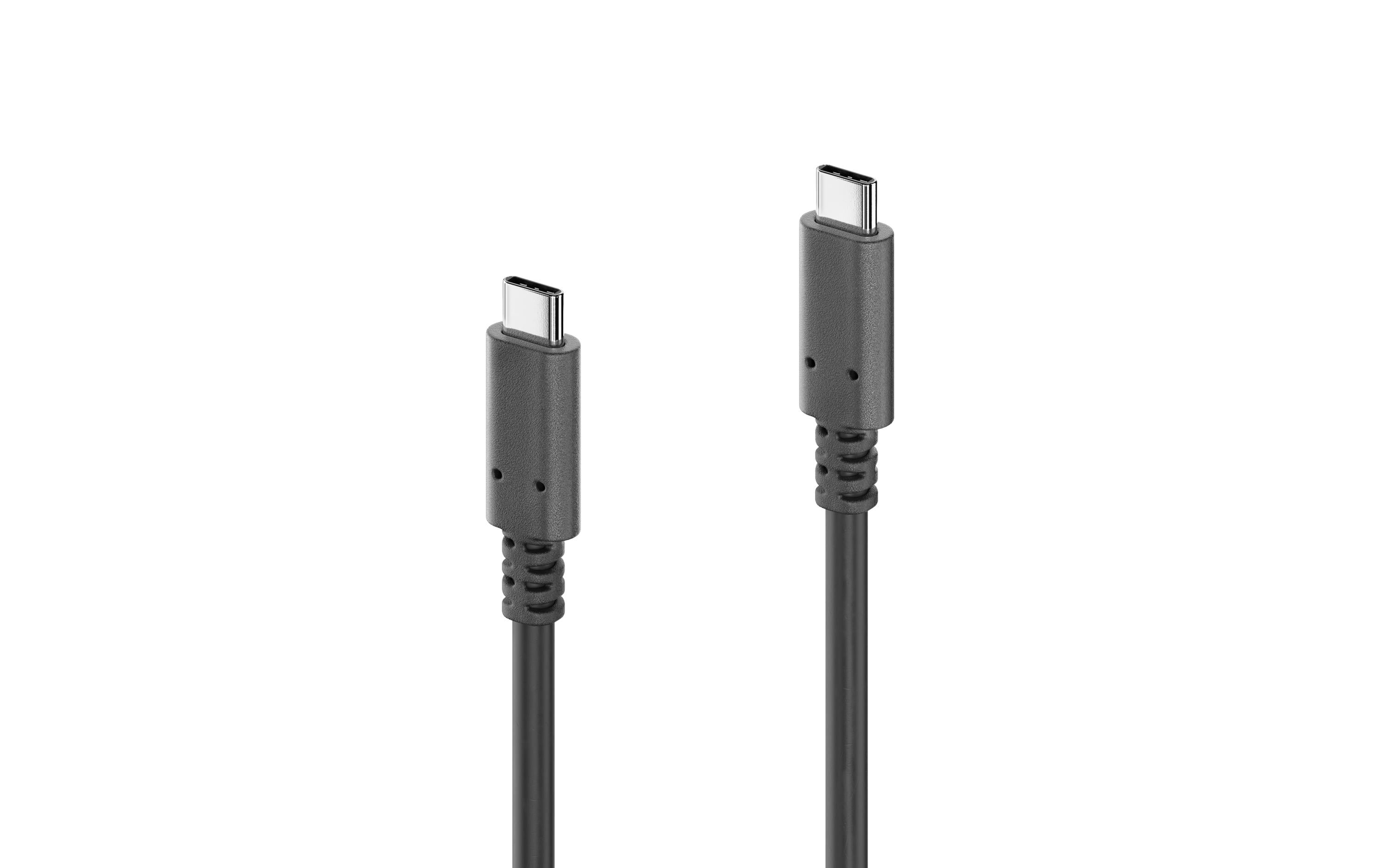 PureLink PI6000-015 USB-C Kabel mit E-Marker USB 3.2 Gen 1 10 Gbit/s 100 W 1,5 m Schwarz