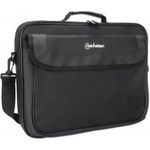 MANHATTAN Cambridge Clamshell Notebooktasche 15,6 Für Notebooks bis 15.6", "Clamshell"-Design lässt sich vollständig aufklappen, üppig gepolstertes Notebookfach, Staufächer an Front- und Rückseite sowie zusätzliche Innenfächer, Schultergurt, Tragegriff, schwarz (439947)