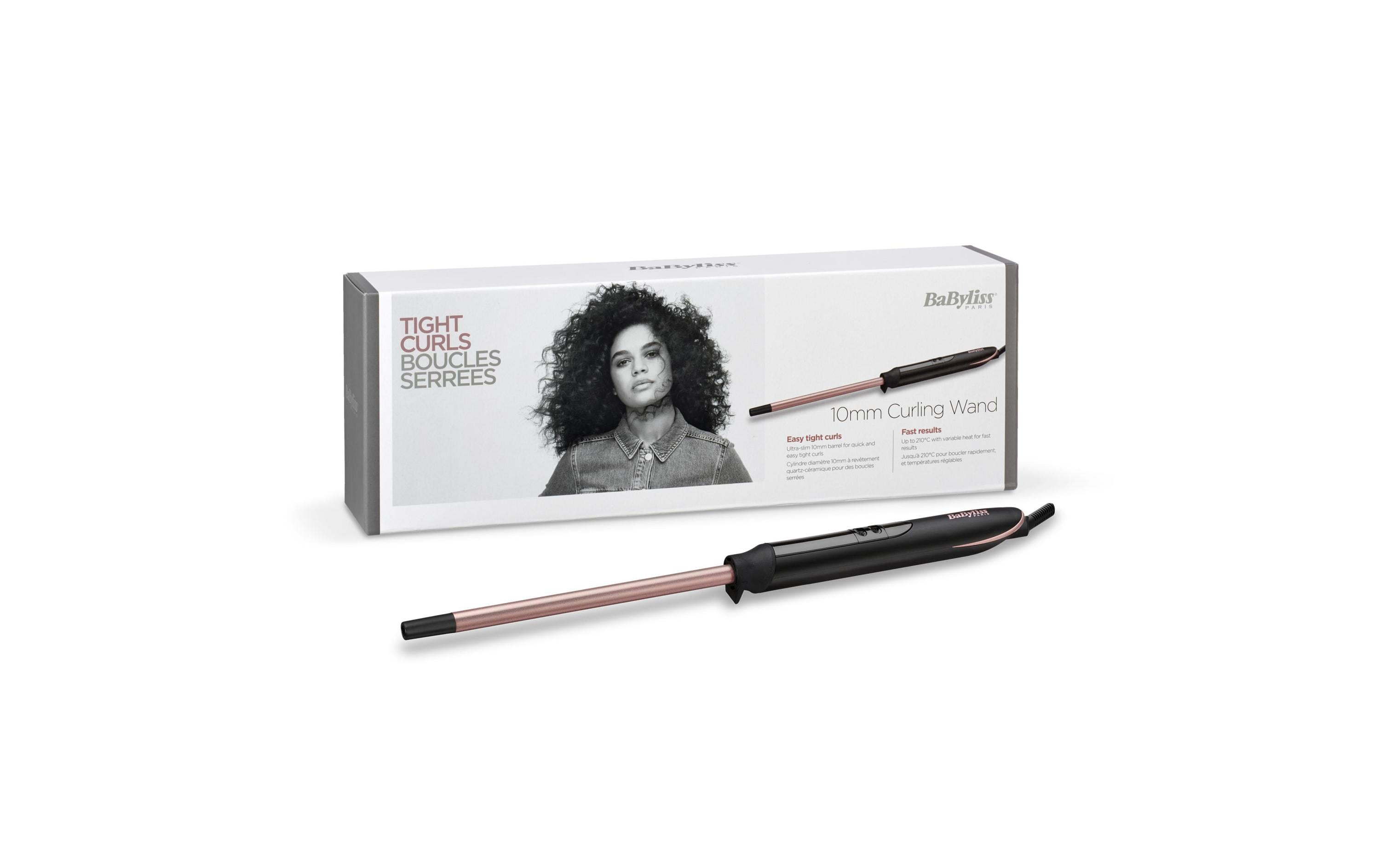 BaByliss C449E Tight Curls Lockenstab Ø 10 mm Schwarz, Rosa