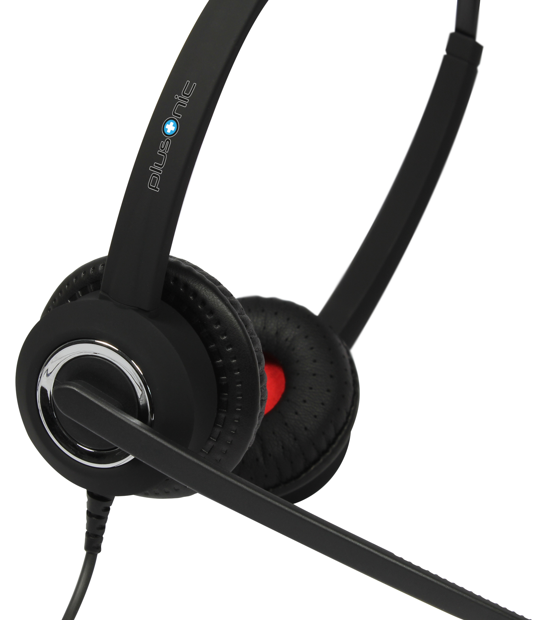Plusonic 6337-10.2P On-Ear Softphone-Headset USB Stereo Kabelgebunden Schwarz