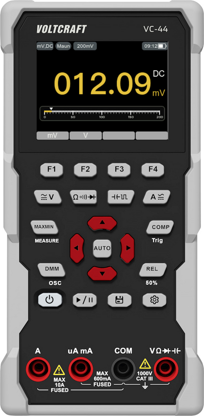 Voltcraft VC-44 Hand-Multimeter und 1 Kanal Oszilloskop digital CAT III 1000 V Anzeige (VC-17156555)