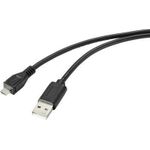 Renkforce USB-Kabel USB 2.0 USB-A Stecker, USB-Micro-B Stecker 2.00 m Schwarz mit antimikrobieller Oberfläche (RF-4716836)