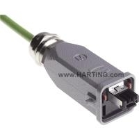 Harting Han® 3 A RJ45 Steckverbinder Stecker, gerade Pole: 4 Han® 3 A RJ45 Grau 09 45 115 1100 1 St. (09 45 115 1100)