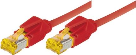 Patchkabel S/FTP, PiMF, Cat 6a, rot, 5,0 m Für 10 Gigabit/s, halogenfrei, mit Leoni-Kabel und Hirosesteckern TM31 (70705R)