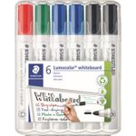 6 STAEDTLER 351 WP6 X Whiteboard-Marker farbsortiert 2,0 mm