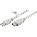 Wentronic Goobay USB 2.0 Hi-Speed Verlängerungskabel mit USB Zertifikat, Grau, 3 m - USB 2.0-Stecker (Typ A) > USB 2.0-Buchse (Typ A) (69915)
