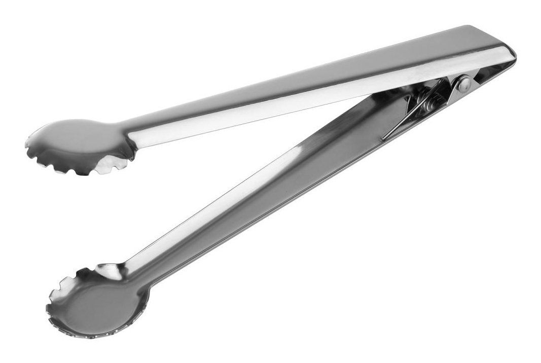 APS Eiszange 200 mm Edelstahl 18/0 Hochglanzpoliert mit Befestigungsclip, Edelstahl