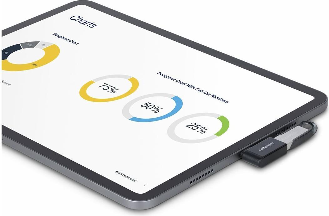 StarTech.com Rechtwinkliger USB-C auf USB-A Adapter, USB 5 Gbps, Metallgehäuse, M/F, Schwarz