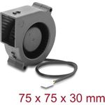 Delock Radiallüfter / Lüftergebläse 12 V DC 75 x 75 x 30 mm mit 3-Pin Lüfteranschluss, schwarz (67495)