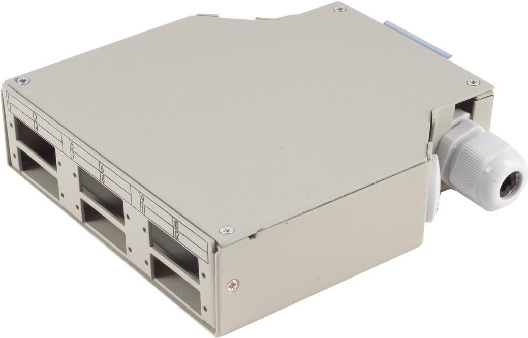 S-CONN S/CONN maximum connectivity LWL-Verteilerbox, Metall, 6-fach, DIN rail, grau (07-65010)