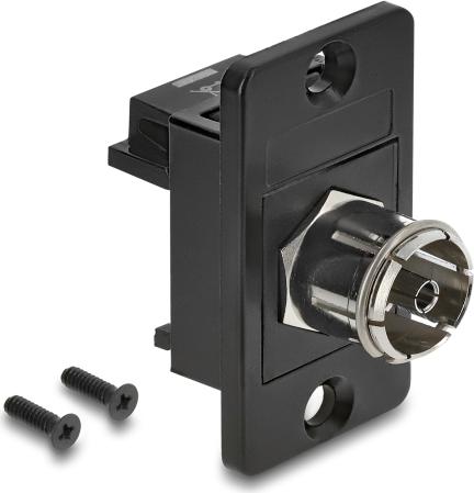 DELOCK Panel Mount IEC Buchse zu F Buchse schwarz (91196)