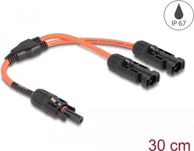 DeLOCK DL4 Solar Splitter Kabel 1 x Buchse zu 2 x Stecker 30 cm rot (88223)