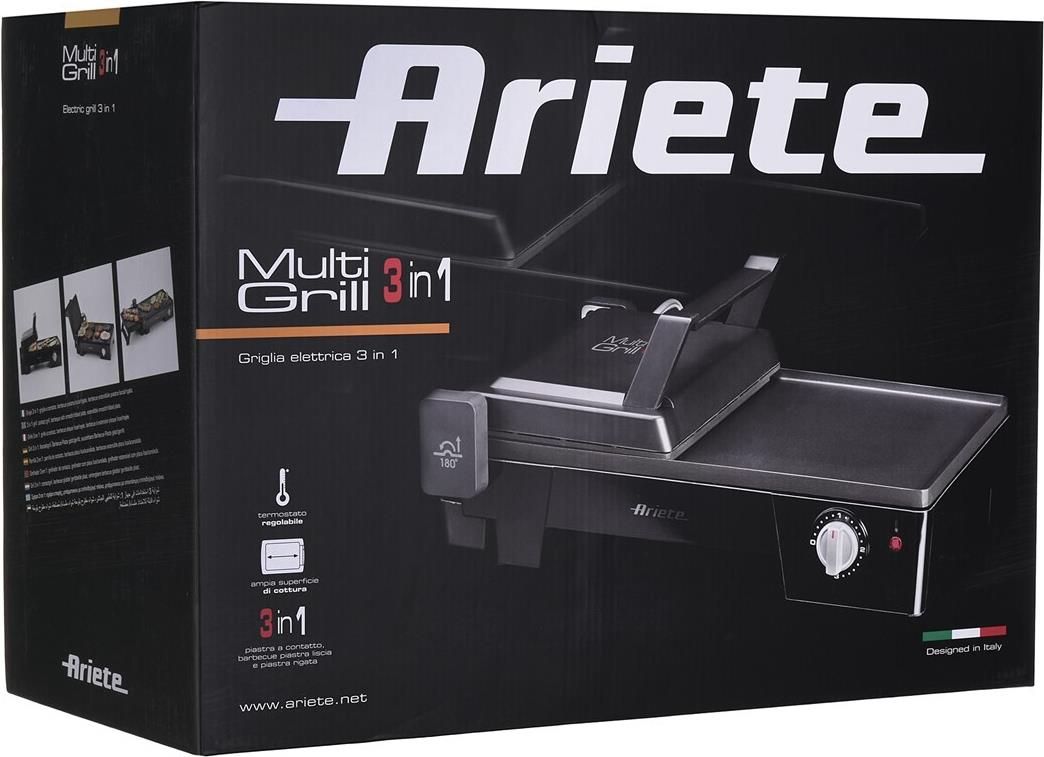 Ariete MultiGrill 1916 3 in 1 Kontaktgrill Schwarz