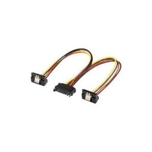 Wentronic Goobay Internes PC-Stromkabel, 0.2 m - SATA-Kupplung > 2x SATA-Stecker 90° (95115)