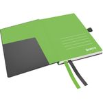 LEITZ Notizbuch Complete, DIN A6, liniert, schwarz 80 Blatt, 96 g/qm, elfenbein Papier, Lederoptik, Touch-and- (4480-00-95)