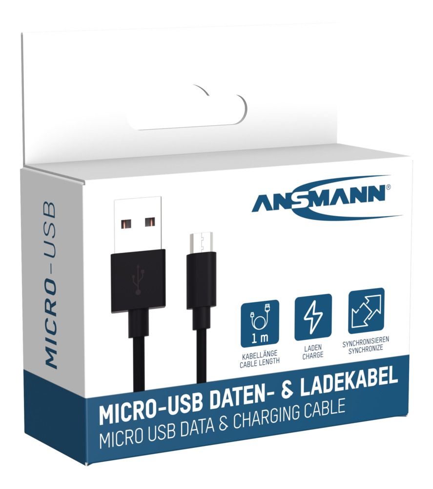 Ansmann 1700-0129 USB-Kabel 1 m Micro-USB B Schwarz