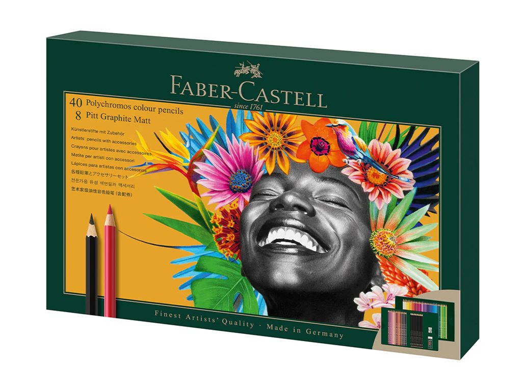 Faber-Castell Polychromos & Pitt Graphite Matt Malset, 50 Teile, Mehrfarbig