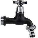 Bradas Wasserhahn 3/4", mit Kugelventil, mattschwarz aus verchromtem Messing mit mattschwarzem Finish, - 1 Stück (GKK0T3434BK)