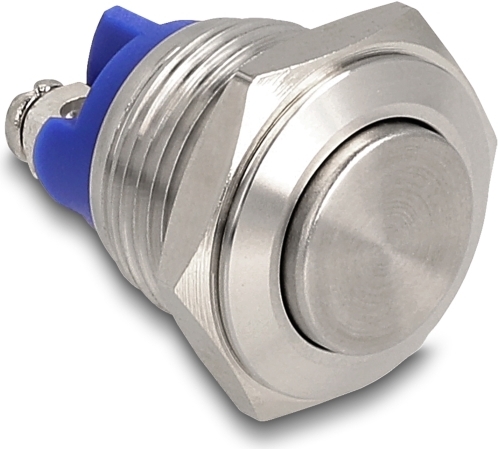 Delock Drucktaster zum Einbau 16mm 2 x Schraubklemme Taster hoch (22038)