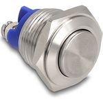 Delock Drucktaster zum Einbau 16mm 2 x Schraubklemme Taster hoch (22038)