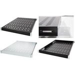 LogiLink 19" Fachboden, 1 HE, verstellbar, (T)570 mm,schwarz für 800 mm tiefe 19" Schränke, aus Stahlblech, perforiert, - 1 Stück (SF0800B)