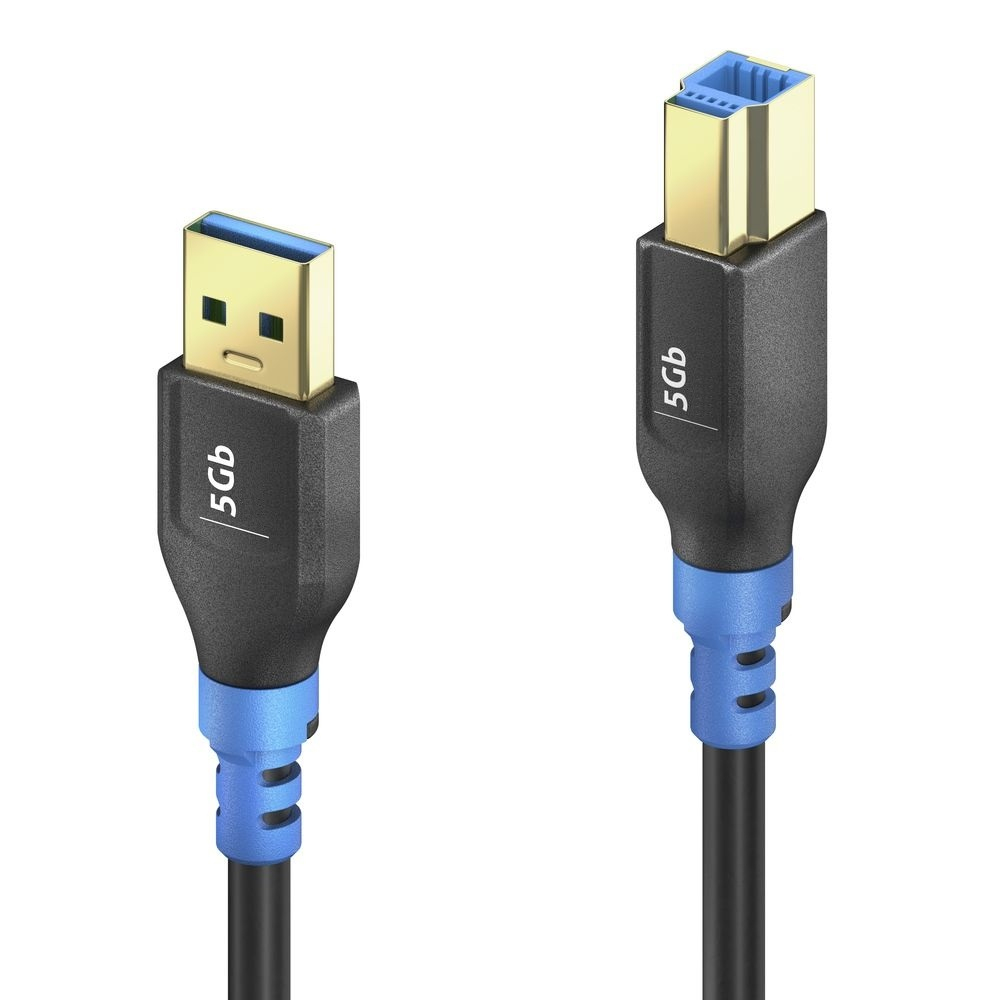 PureLink FlexInstall FI-U300-020 USB-A auf USB-B Kabel USB 3.0 5 Gbit/s 2 m Schwarz, Blau