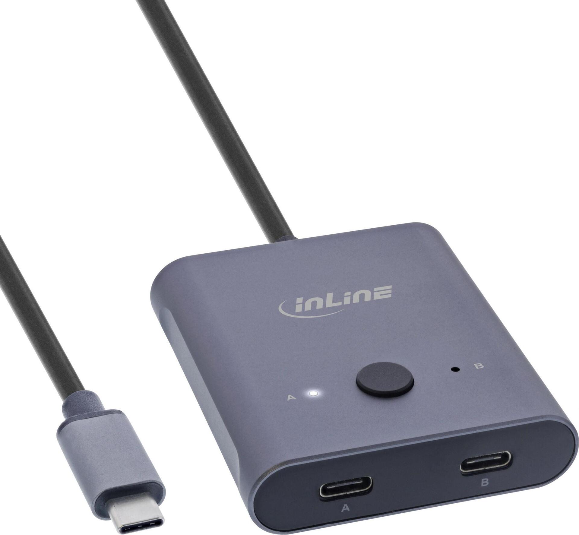 InLine USB-C Switch bidirektionaler Umschalter 10Gb/s 100W (60603T)