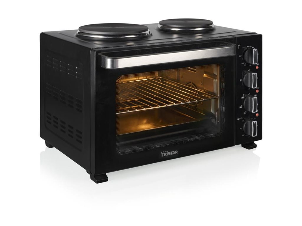 Tristar OV-3670 Minibackofen mit Kochplatten 35 L 3200 W Schwarz