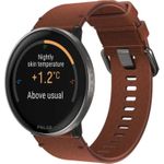 Smartwatch Polar Ignite 3 Titanium, Größe S-L, schwarzes Gehäuse mit braunem Lederarmband (zusätzlich ist ein schwarzes Silikonarmband im Lieferumfang enthalten) (A0035194)