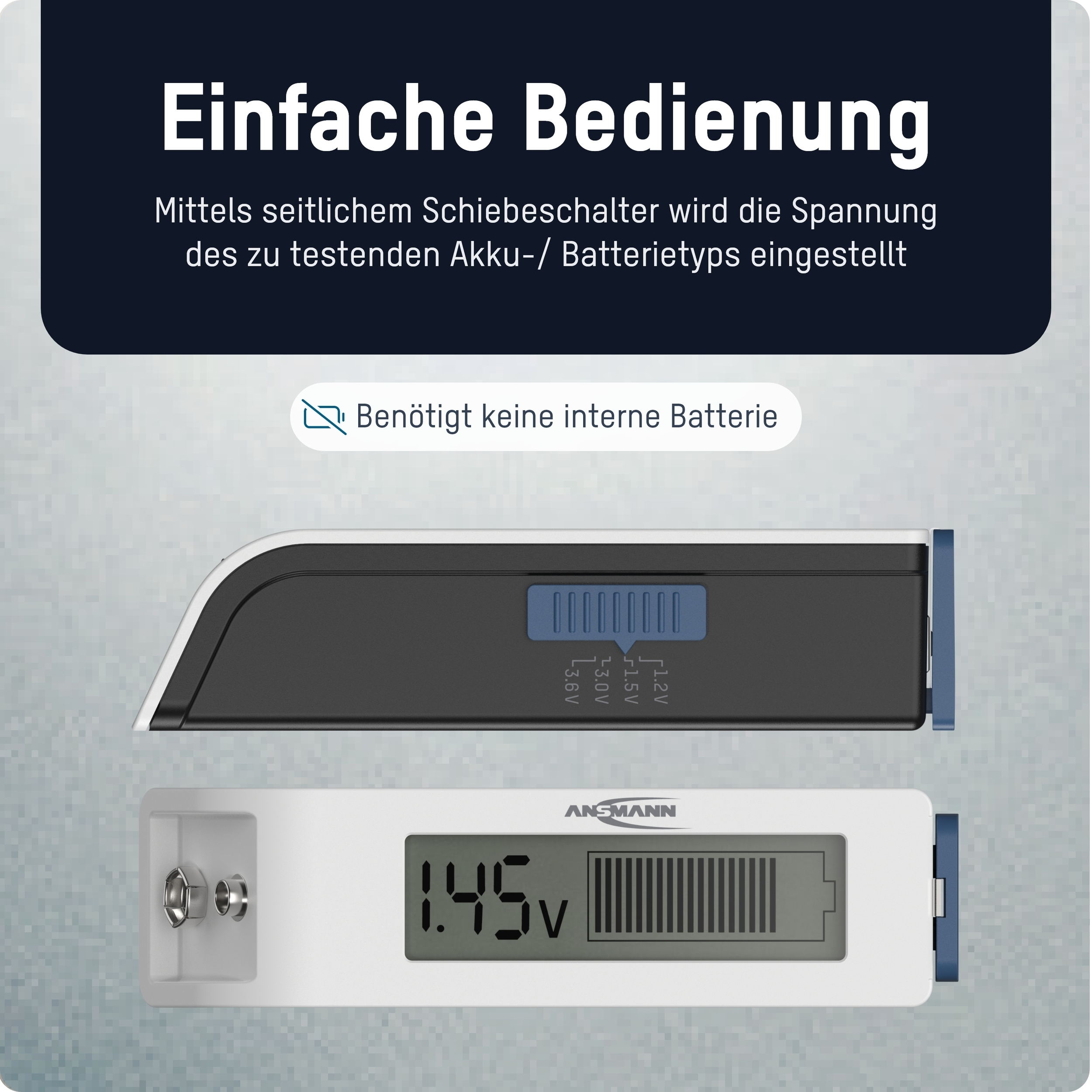 Ansmann Batterietester Universal 1900-0110 LCD Weiß