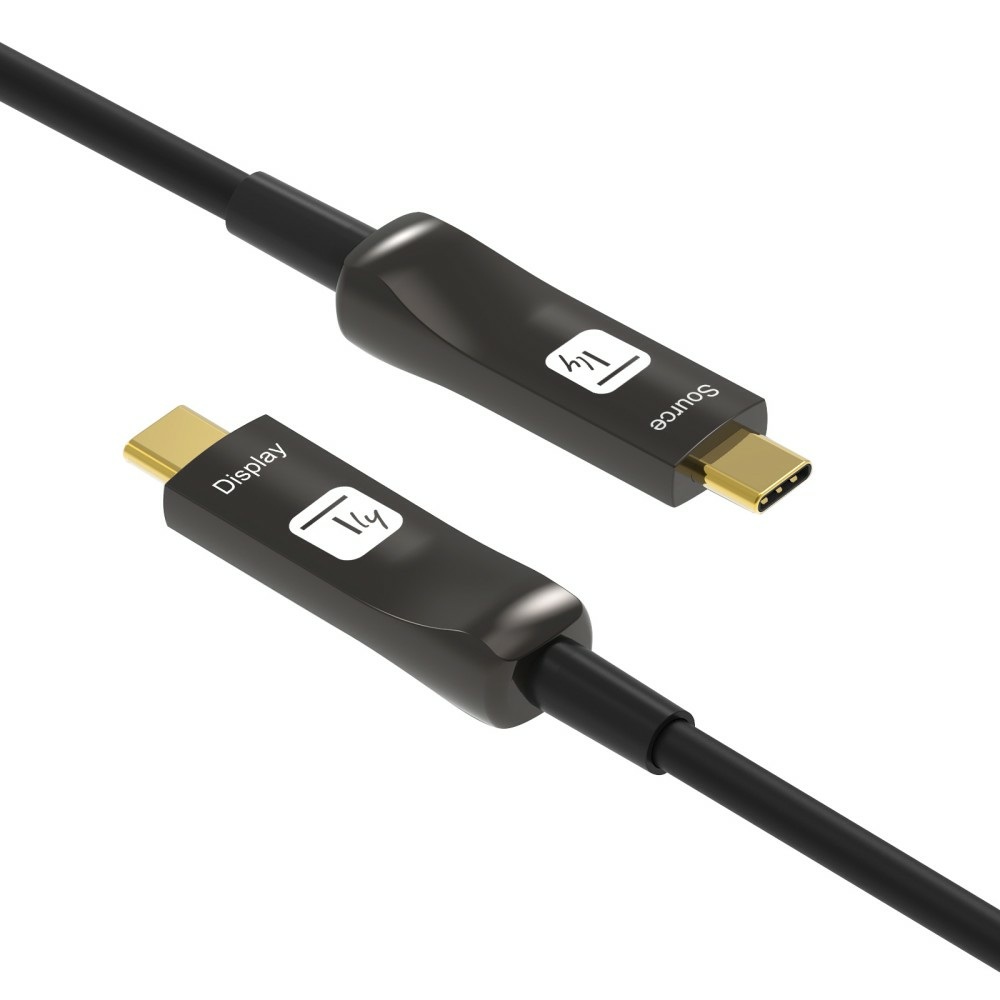 Techly USB-C AOC Kabel ICOC-U3C-HY-010 10 m 21,6 Gbit/s Schwarz
