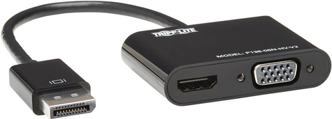 Tripp Lite DisplayPort to HDMI VGA Adapter Converter 4K x 2K @ 24/30Hz DP to HDMI VGA DPort 1.2 (P136-06N-HV-V2)