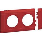 Hager Blende 2fach Steckdose GB080203020 hfr ABS OT80mm anreihbar rot 1 (GB080203020)