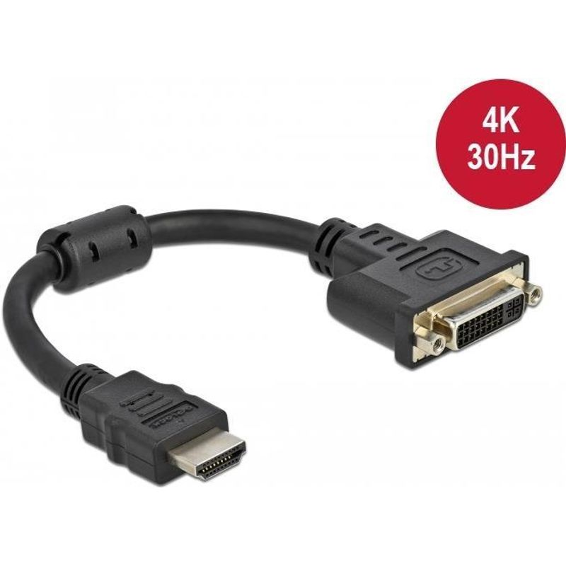 DeLOCK Videoanschluß HDMI M bis DVI-I W 20cm 65206