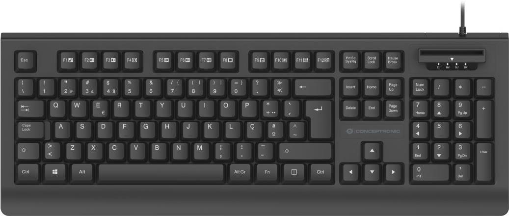 Conceptronic KAYNE01PT USB-Tastatur mit Smart ID-Kartenleser - Portugiesisches Layout (KAYNE01PT)