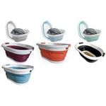 Linden Berg Wäschekorb, faltbar, 36 Liter, petrol/weiß Gehäuse aus Polypropylen, farbige Einsätze aus flexiblem - 1 Stück (1034)