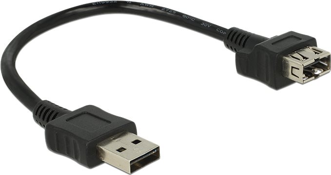 Delock Kabel EASY-USB 2.0 Typ-A Stecker > EASY-USB 2.0 Typ-A Buchse ShapeCable 0,2 m (83662)