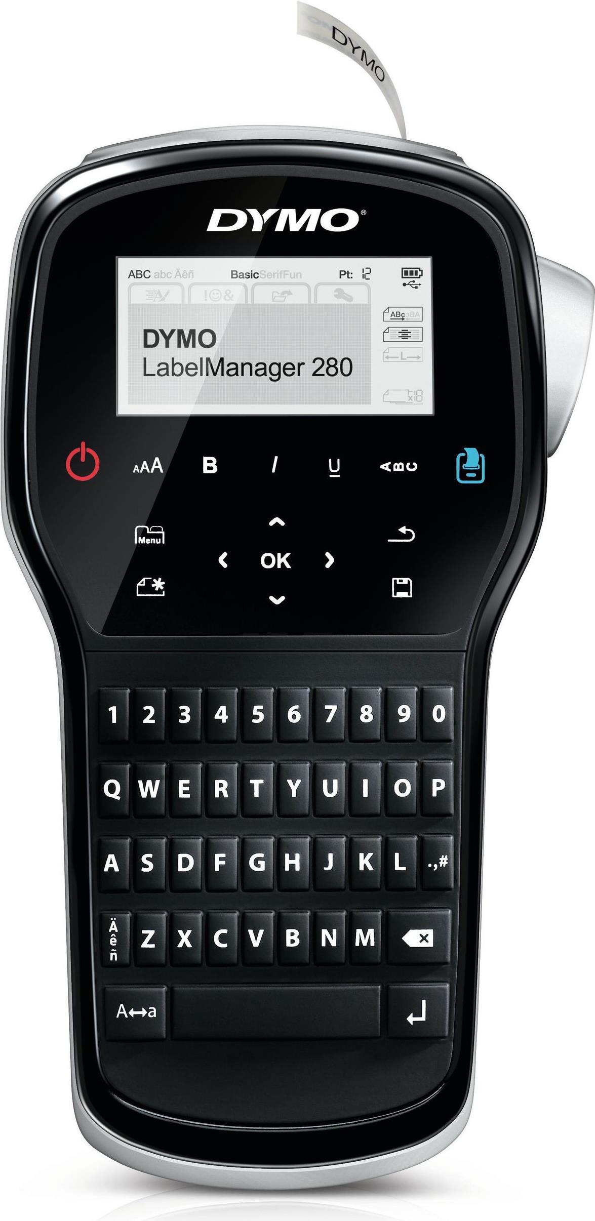 DYMO LabelMANAGER 280 Etikettendrucker 180 dpi Schwarz, Silber