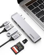 UGREEN 6-in-2 USB C Hub for MacBook Pro/Air 6 Port USB-Kombi-Hub Silber (60560)