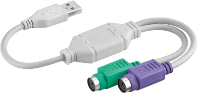 Goobay USB 2x PS/2 OHL PS/2-Kabel 2x 6-p Mini-DIN USB A Grün (95431)