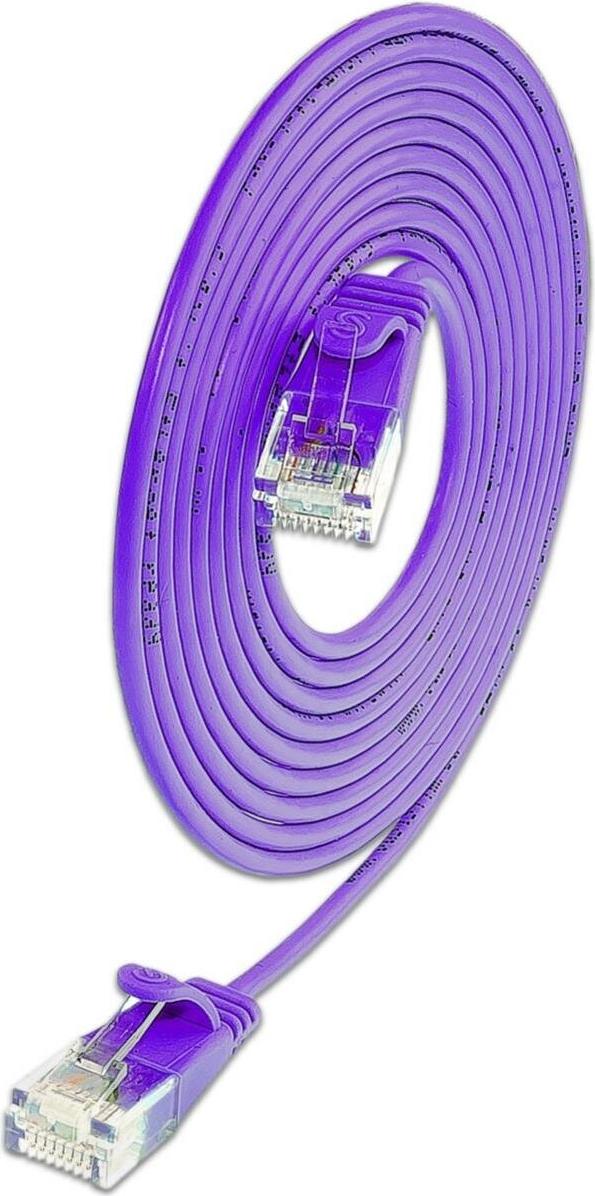 SLIM KAT6A 10 Gigabit Lightpatchkabel rund, U/UTP, Ø 3,6 mm, violett (SLIM-L-UU-K6A 5.0 VT)