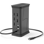 Hama USB-C-Hub Connect2Office Black, 9 Ports, 2x HDMI™, USB-A, USB-C, LAN (00200150)