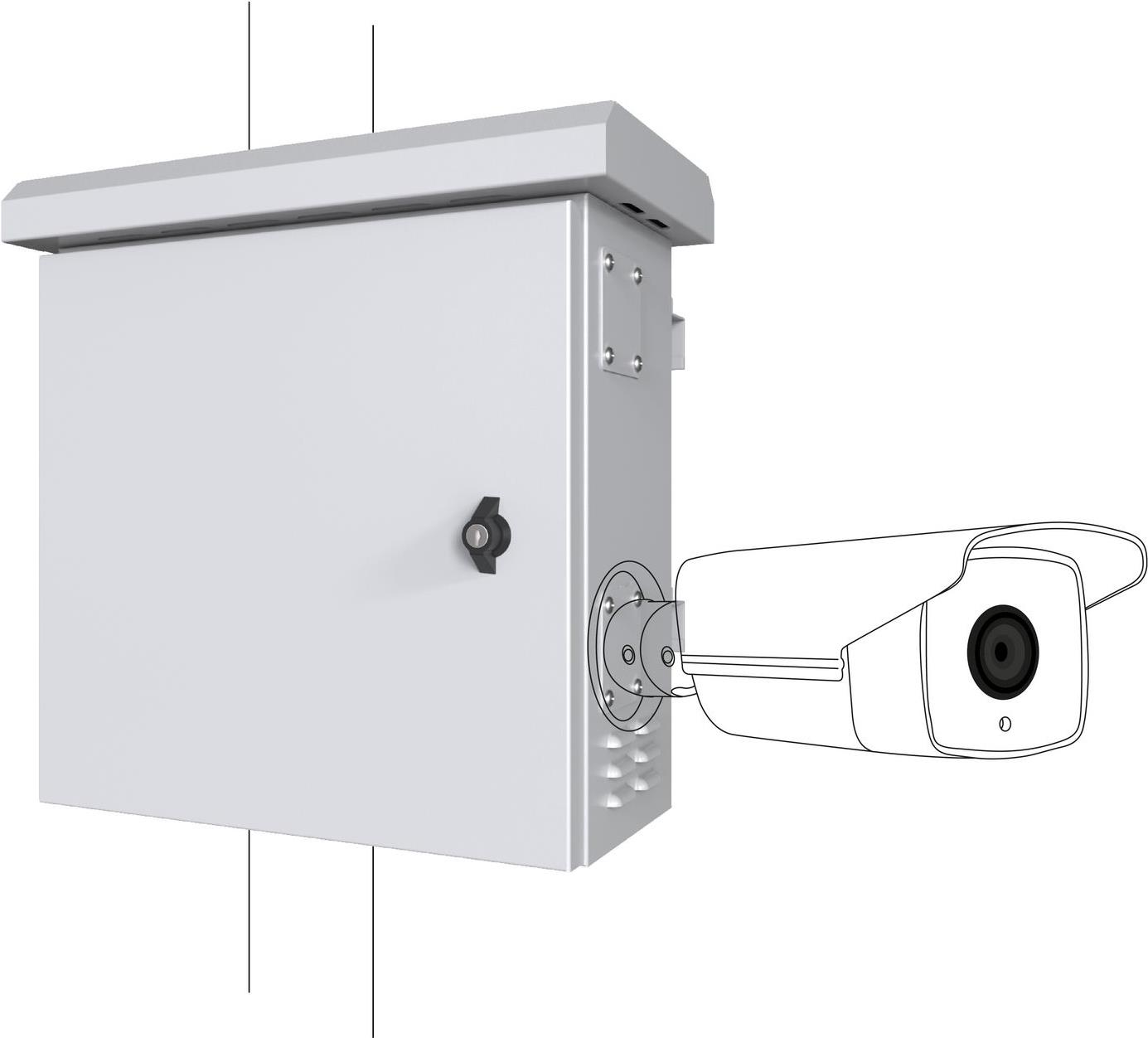 Lanview RCCTV006. Rack-Kapazität: 0U, Internationale Schutzart (IP-Code): IP66. Gewicht: 23,5 kg. Produktfarbe: Weiß (RCCTV006)