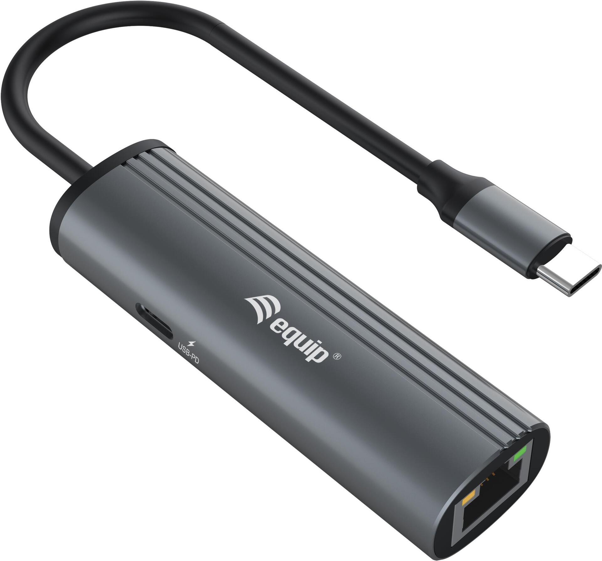 Equip USB-C-auf-RJ45-Gigabit-Netzwerk + PD-Adapter (133486)